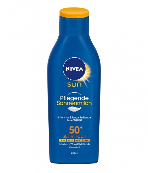 Nivea Sun Sonnenmilch LSF 50 plus, Sonnenschutz 1er Pack (1 x 200 ml)